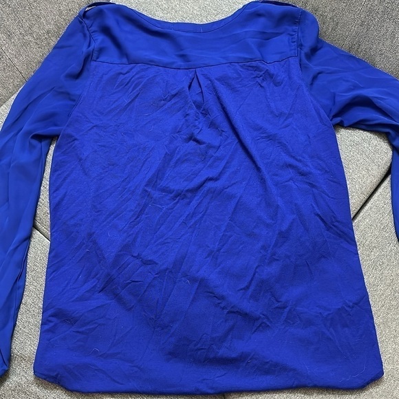 Kenneth Cole Royal Blue Long Sleeve Blouse Size Large - Picture 6 of 6